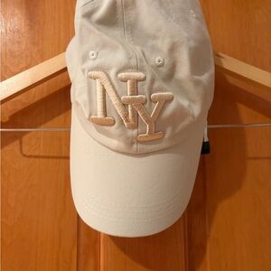 Beige NY Embroidered Cap
